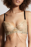 Edge o' Beyond Luxury Lingerie and Jewellery. 18k gold chains drape across the body. To be worn with undergarments.