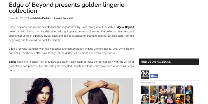 Edge o’ Beyond Presents Golden Lingerie Collection