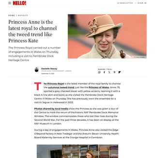 ... The Princess Royal carried out a number of engagements in Wales on Thursday