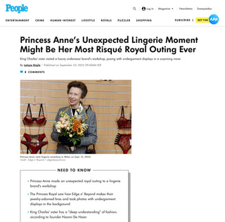 Princess Anne's Unexpected Lingerie Moment Might Be Her Most Risqué Royal Outing Ever