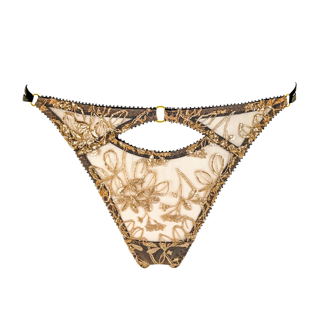 Carol Tanga Thong | Embroidered Luxury Lingerie in Gold | Designer ...