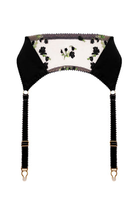Charlotte Silk Noir Suspender SS0203007