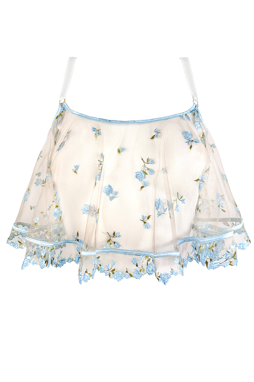 Charlotte Ciel Floral Embroidery Lingerie Collection | Luxury Blue ...