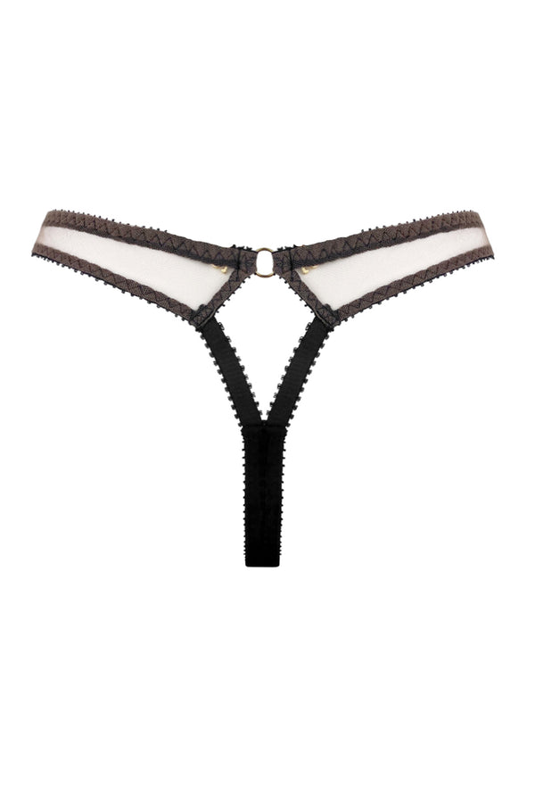 Charlotte Silk Noir Thong SS0204003