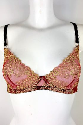 Red + Gold Embroidered Bra SS072053