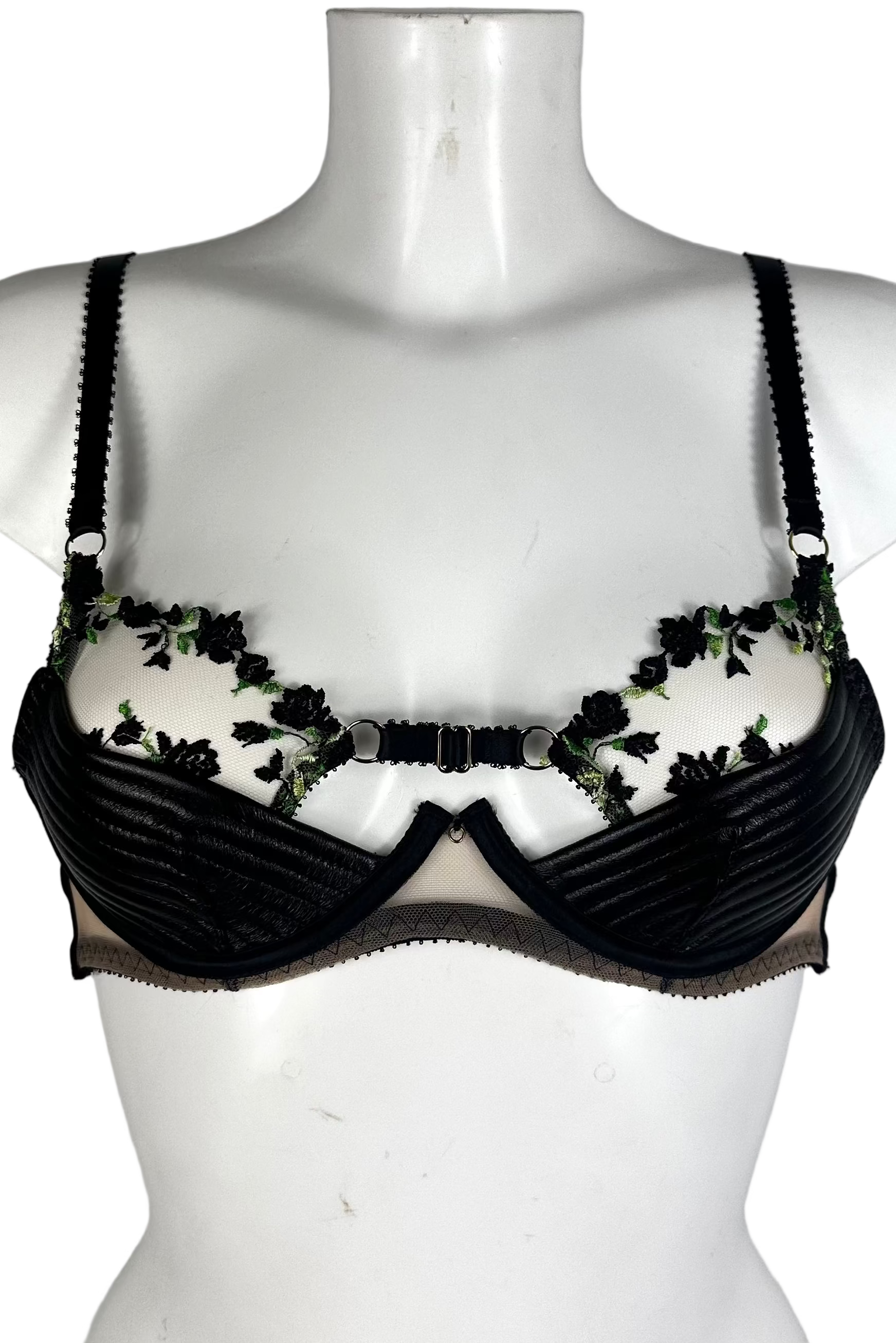 Charlotte Noir Leather Bra SS0901020