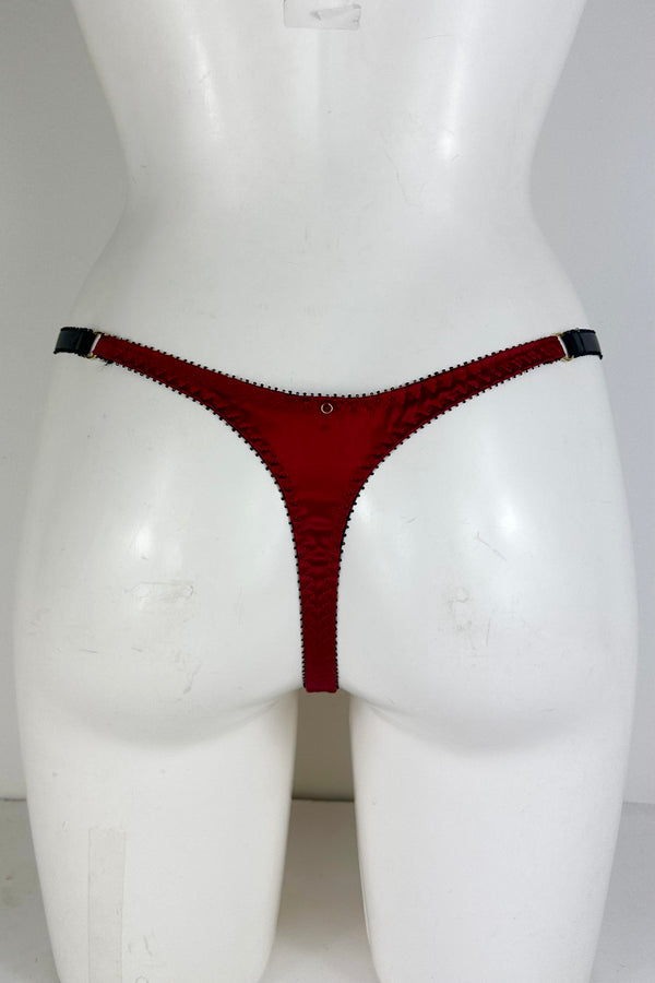 Rouge Silk Embroidered Thong SS0901153