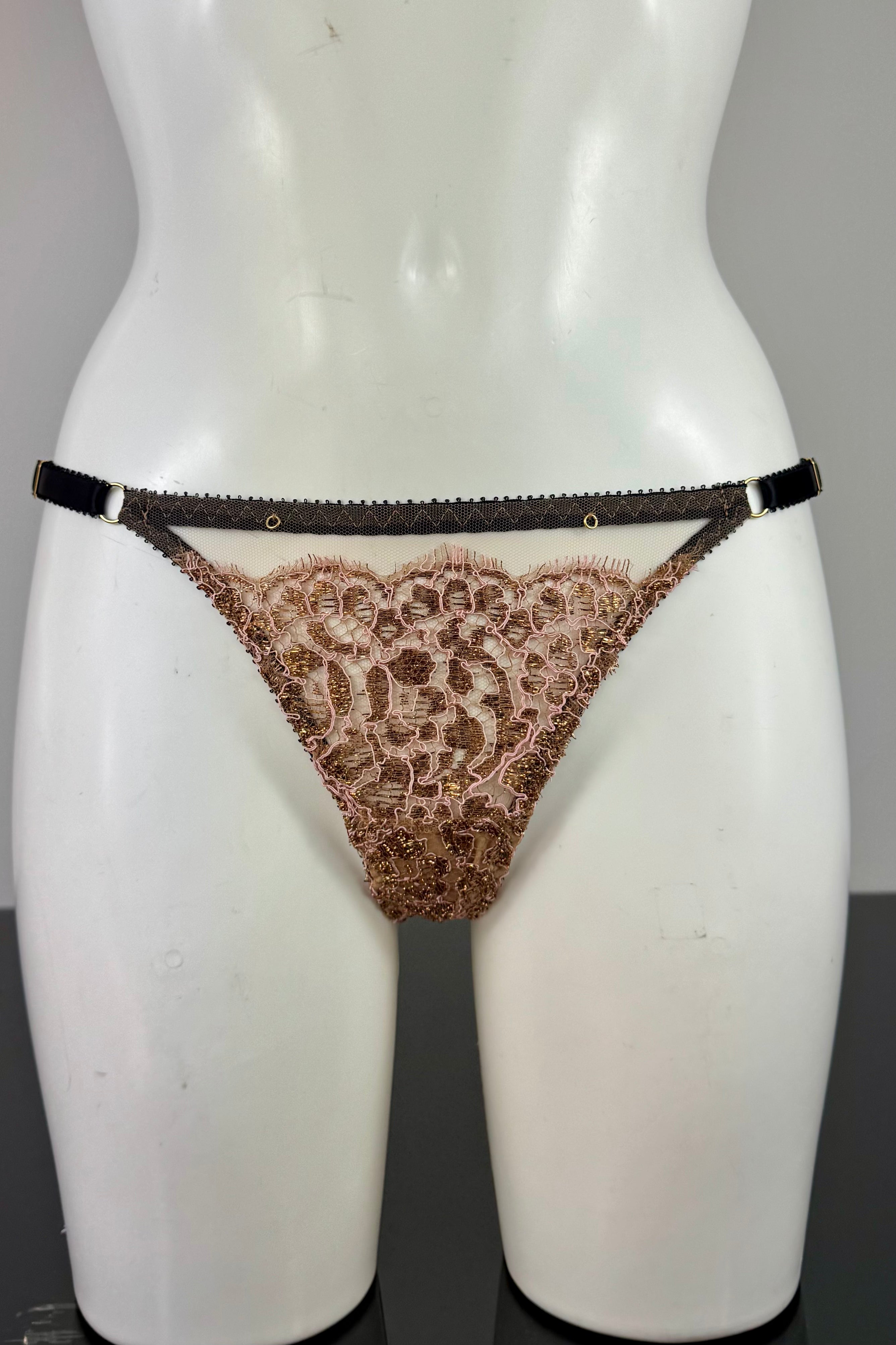 Gold + Pink Lace Thong SS1004004