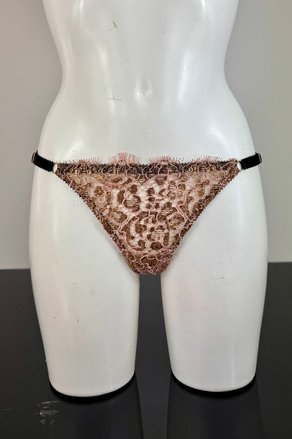 Gold + Pink Lace Thong SS1004003