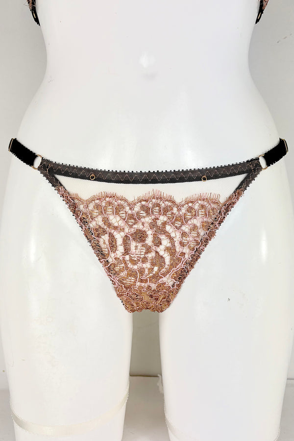 Gold + Pink French Leavers Lace Set SS2802015