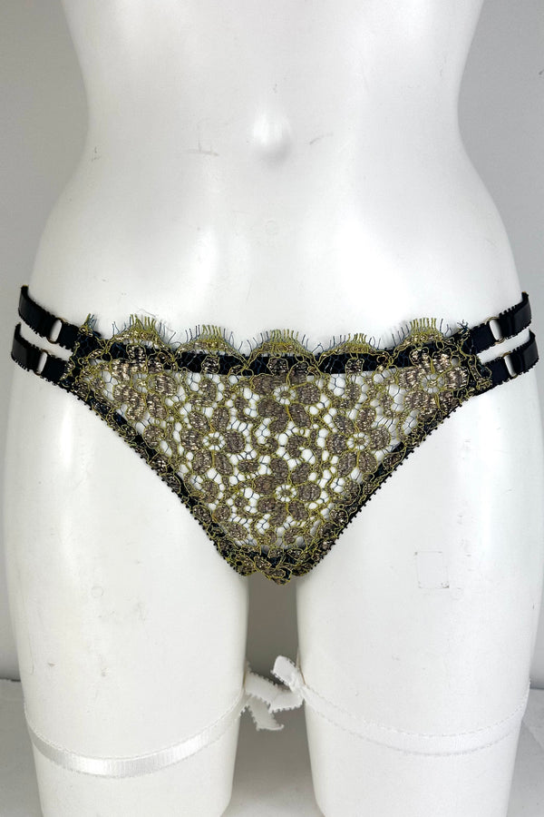 Green + Blue Metallic Lace Brief SS0902043