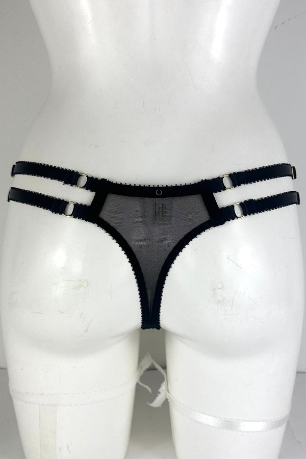 Yellow + Blue Metallic Lace Thong SS0902044