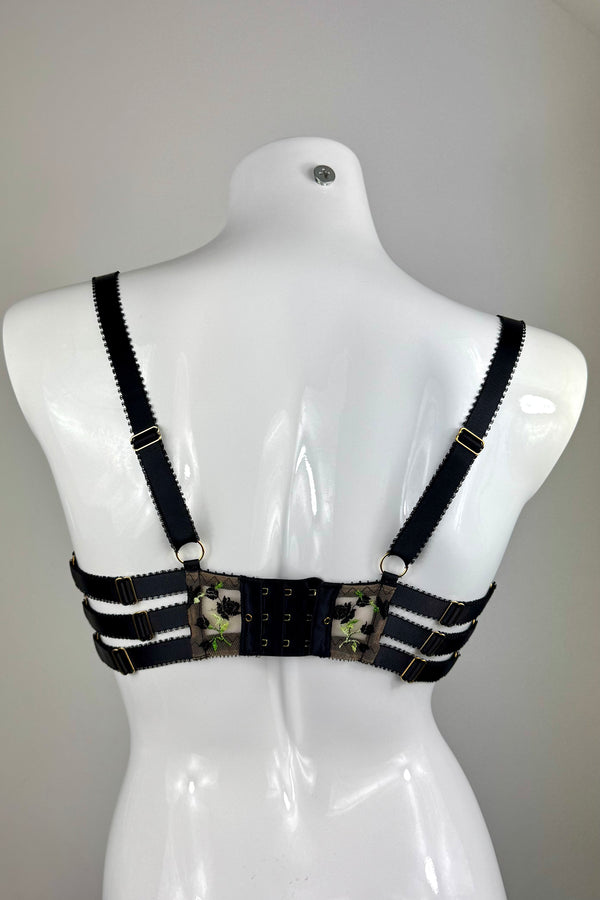 Charlotte Noir Silk Peep Bra SS2802090