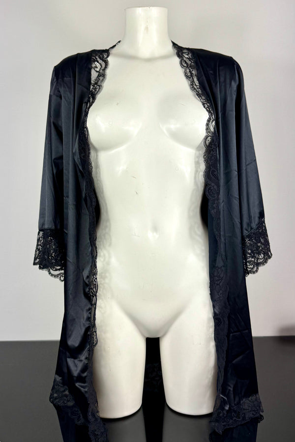 Black Satin Robe SS2802132