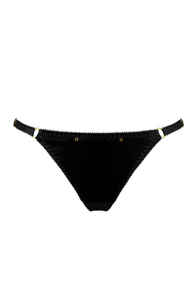 Noir Silk Thong