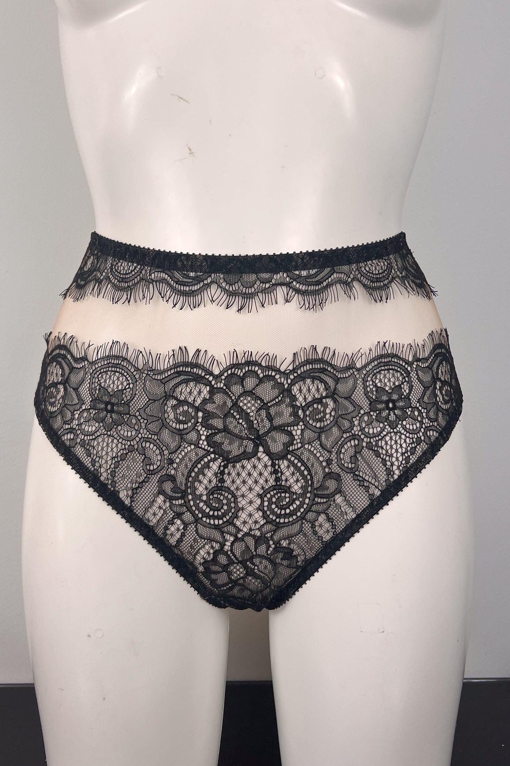 Erica Noir Peep High Waist Thong SS2802017