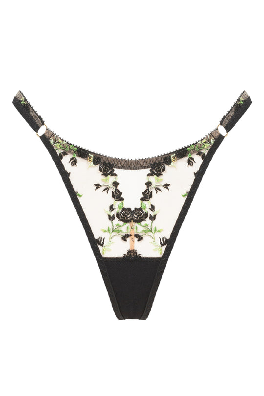Charlotte Noir High Cut Thong