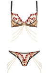 Edge o' Beyond Classic Collection Gold Plated Jewellery Chains with Charlotte Lingerie Set