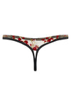 Charlotte Thong Red Rose Floral Lingerie Embroidered Set Back View