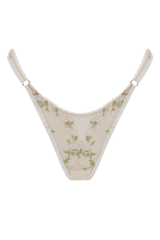 Charlotte Ivory High Cut Thong
