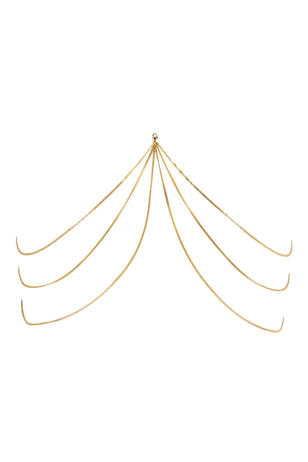 back view of Edge o' Beyond's 18k Gold Plated Jewellery. Benjamin chains look perfect with our lingerie thongs, panties, briefs and suspender belts