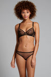 Edge o’ Beyond sheer Marinette brief is the perfect blank canvas underwear set for our gold jewellery. Worn with bra and lingerie jewellery