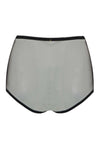 Back view of Edge o’ Beyond sheer Marinette high waist brief is the perfect blank canvas underwear set for our gold jewellery. 