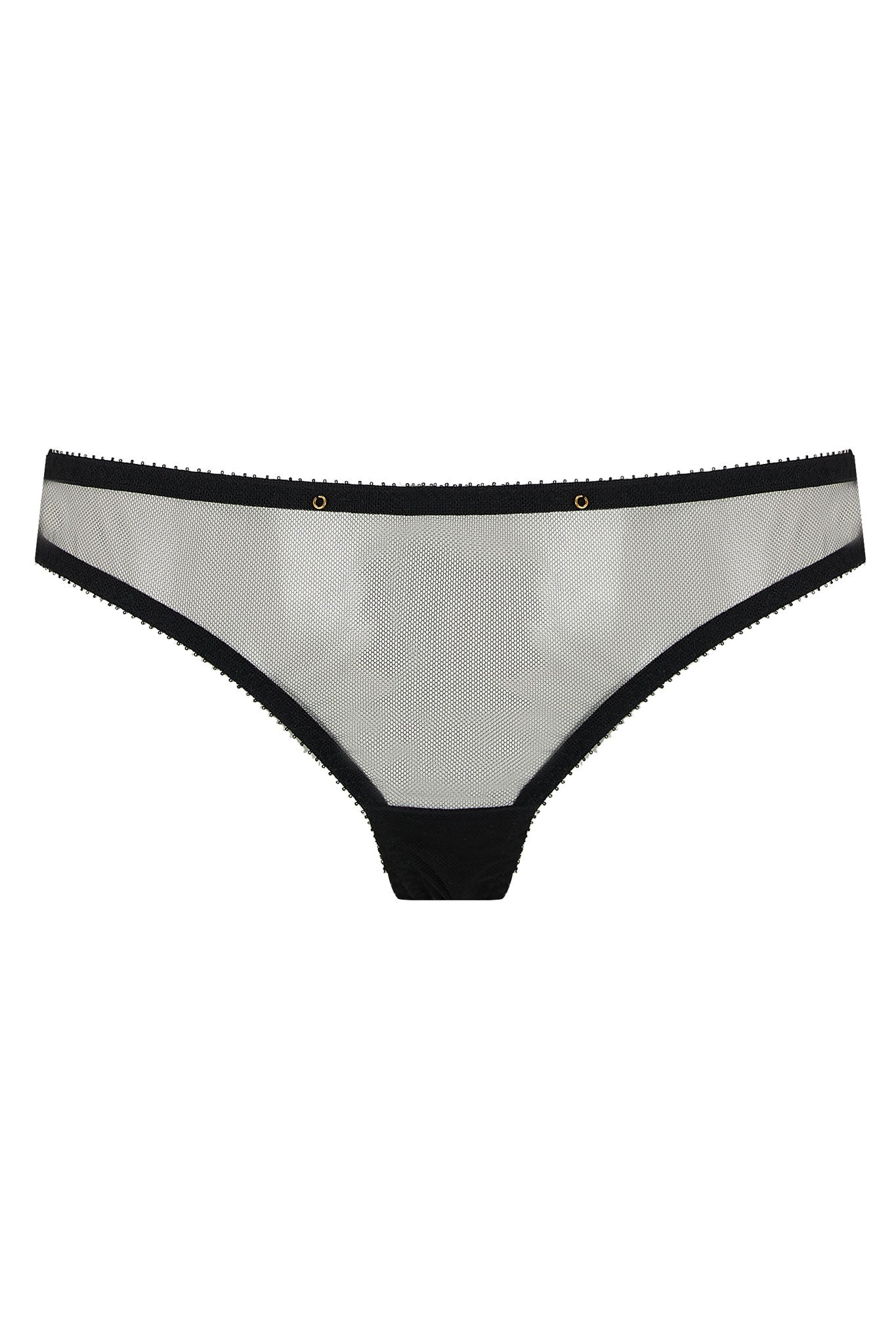 Edge o’ Beyond sheer Marinette thong is the perfect blank canvas underwear for our gold jewellery. 