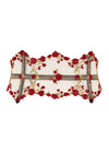 Charlotte Red Rose Floral Embroidery Waspie Suspender