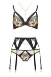 The delicate gold chains of Michael and Samuel offer a subtle, unique body jewellery option that provides a touch of something special to your underwear, especially this Yelena lingerie set!